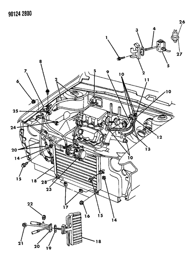 1990 Dodge Spirit Plumbing - A/C & Heater Diagram 3