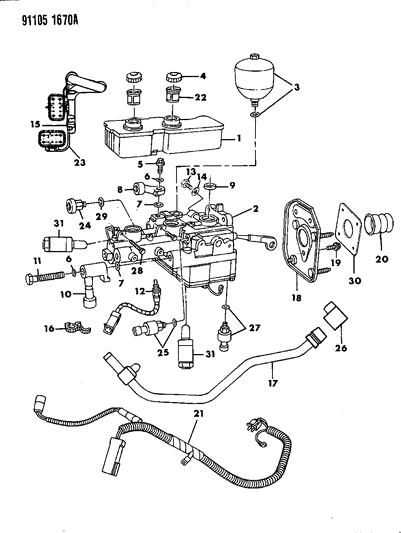 1991 Chrysler Town & Country Master Cylinder Diagram 2