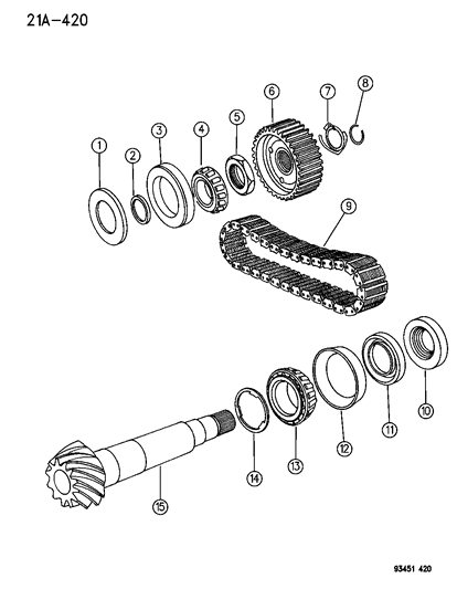 1993 Chrysler Concorde Shaft - Transfer Diagram