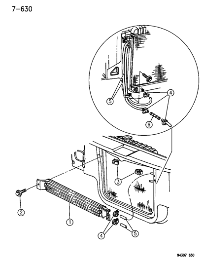 1996 Dodge Dakota Auxiliary Oil Cooler Diagram