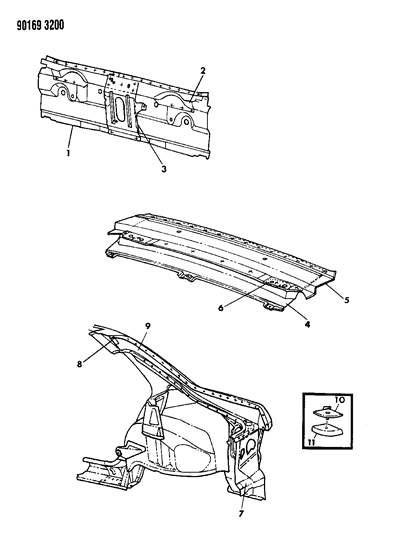 1990 Dodge Shadow Liftgate Opening Panel Diagram