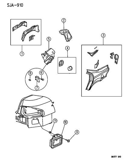 1996 Chrysler Cirrus Quarter Panel Diagram