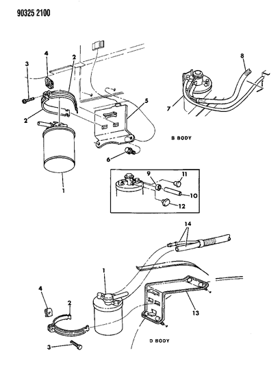 1990 Dodge D150 Vapor Canister Diagram