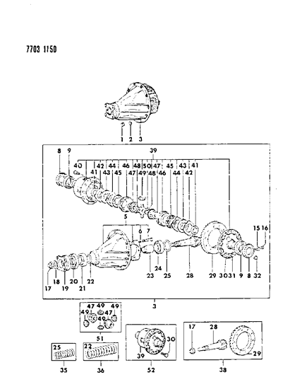 1987 Dodge Raider Differential - With Limited Slip Diagram