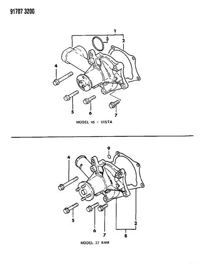 1991 Dodge Ram 50 Water Pump Diagram 1