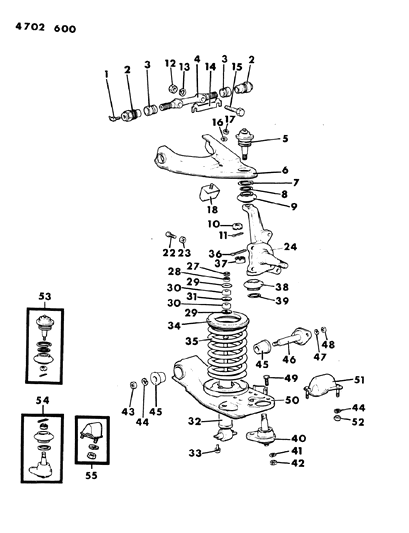 1984 Dodge Ram 50 Suspension - Front Diagram 2