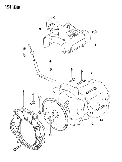 1993 Dodge Ram 50 Mounting Bolts & Brackets Diagram 1