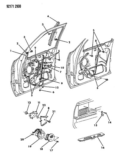 1992 Chrysler New Yorker Window Regulator Motor Diagram for R4675180
