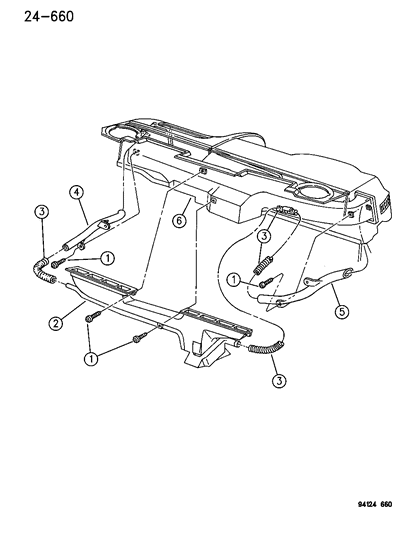 1994 Chrysler Town & Country Demister - Hose - Outlet - Duct Diagram