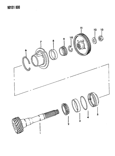 1990 Chrysler New Yorker Shaft - Transfer Diagram 1