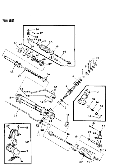 1987 Dodge Charger Gear - Rack & Pinion, Power & Attaching Parts Diagram 1