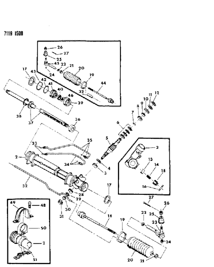 1987 Dodge Omni Gear - Rack & Pinion, Power & Attaching Parts Diagram 1