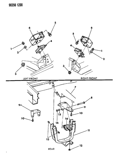 1991 Dodge Ram Wagon Engine Mounting Diagram 1