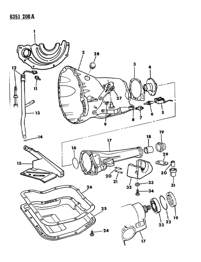 1987 Dodge D250 Case & Related Parts Diagram