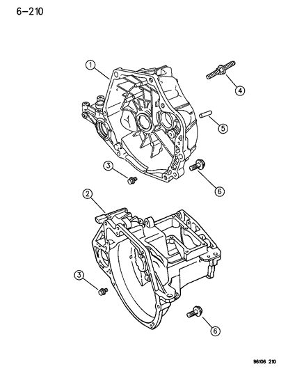 1996 Chrysler Cirrus Housing - Clutch & Mounting Bolts Diagram