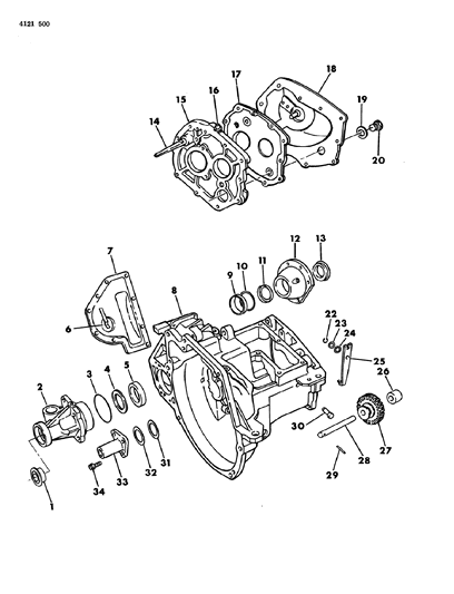 1984 Chrysler Town & Country Case, Transaxle & Related Parts Diagram 2