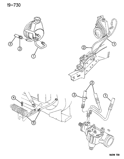 1994 Dodge Ram 1500 Power Steering Hoses Diagram