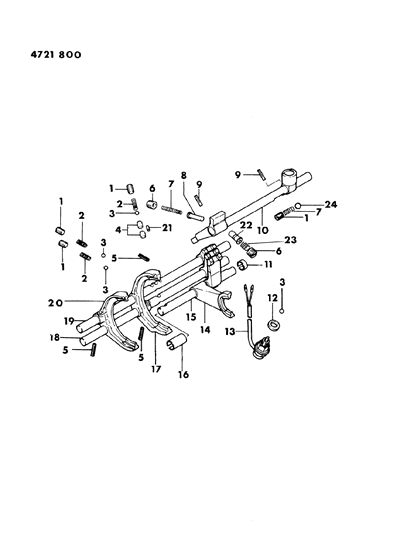 1984 Dodge Ram 50 Plug-M/T GEARSHIFT Equip Diagram for MD701799