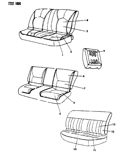 1987 Dodge Shadow Rear Seat Diagram