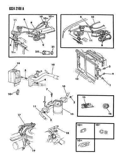 1989 Dodge D350 Plumbing - A/C Diagram 1