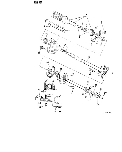 1987 Chrysler Fifth Avenue Column, Steering, Lower Without Tilt Diagram