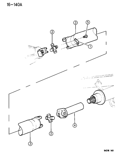 1994 Dodge Ram Van Propeller Shaft Diagram