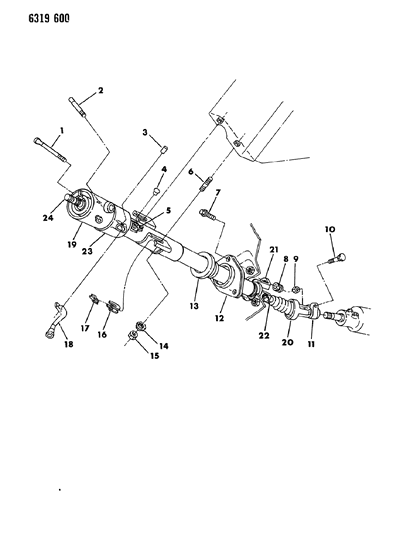 1987 Dodge Ram Wagon Column, Steering, Tilt Upper & Lower Diagram