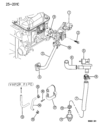 1996 Chrysler Sebring EGR System Diagram 1