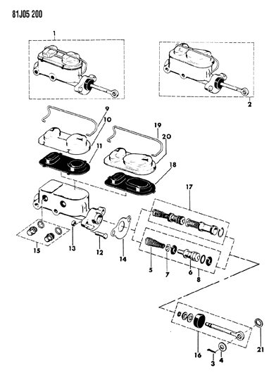 1984 Jeep Wrangler Pkg Part-2ND Brake Diagram for J8134266