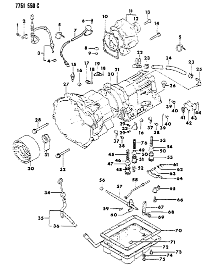 1987 Dodge Raider Case & Miscellaneous Parts Diagram