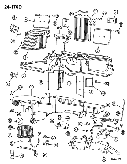1994 Jeep Grand Cherokee Air Conditioning Heater Actuator Diagram for 4720559