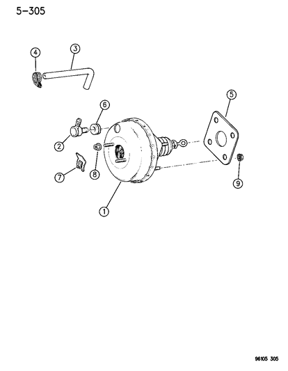 1996 Dodge Neon Booster, Power Brake Diagram