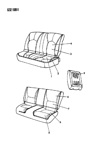 1988 Dodge Shadow Rear Seat Diagram