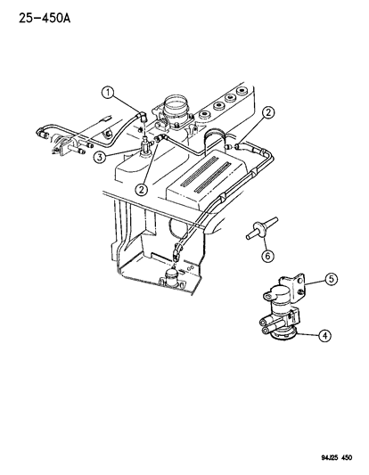 1994 Jeep Grand Cherokee Emission Control Vacuum Harness Diagram 1