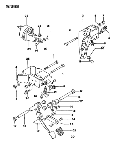 1994 Dodge Stealth Clutch Pedal Diagram 1