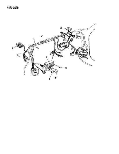 1989 Chrysler TC Maserati Instrument Panel Wiring & Speakers Diagram