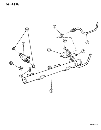 1994 Chrysler LeBaron Sedan Fuel Rail Diagram 1