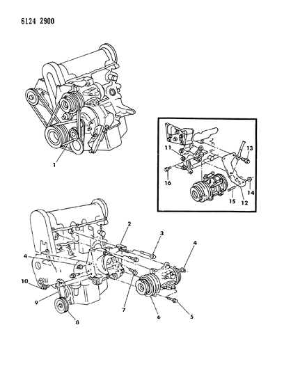 1986 Chrysler LeBaron Belt, A/C. Compressor Drive W/2.2L Engine Diagram for B0015475