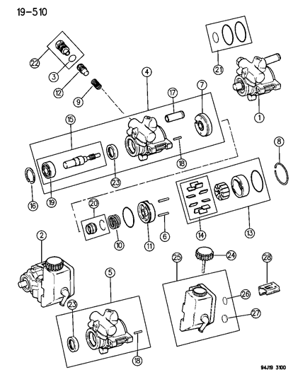 1995 Jeep Cherokee Power Steering Pump Diagram for R2087871AD