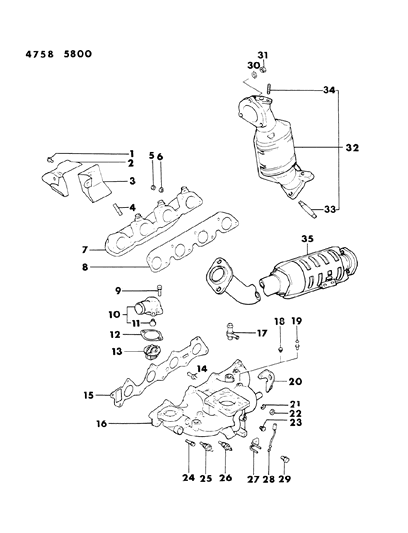 1984 Dodge Colt Gauge Unit, Water Temp. 5 Speed Diagram for MD017918