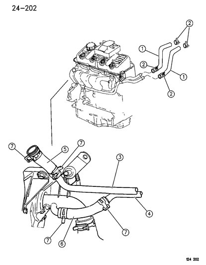 1996 Dodge Neon Hose Heater Core To Tube Diagram for 5264709