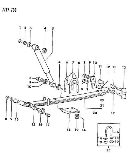 1988 Dodge Raider Suspension - Rear Diagram
