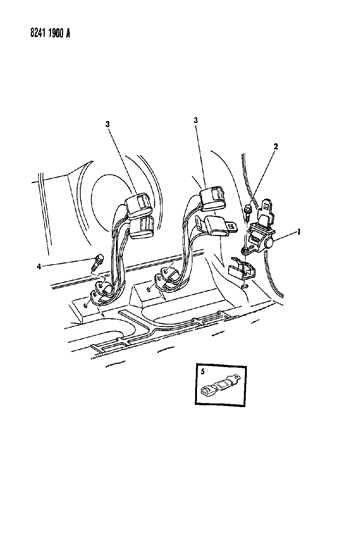 1988 Chrysler New Yorker Base Model Belt - Front Seat Diagram 2