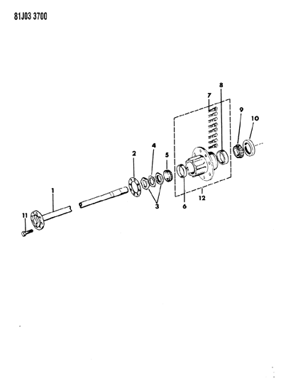 1985 Jeep J10 Shafts - Rear Axle Diagram 3