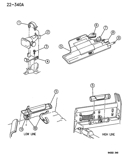 1994 Dodge Ram 1500 Jack Stowage Diagram