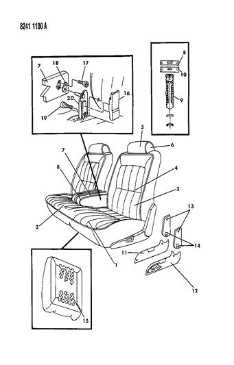 1988 Dodge Dynasty Front Seat Diagram 2