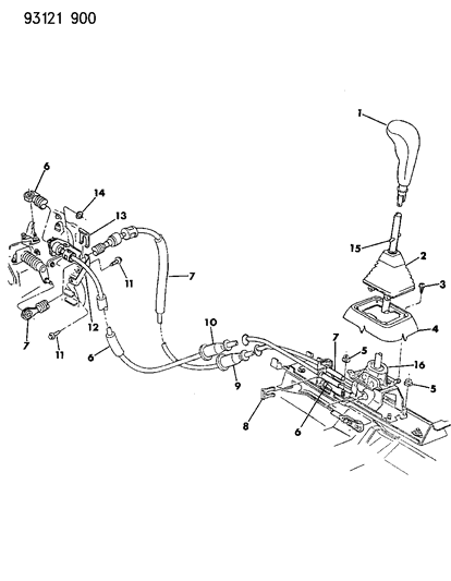 1993 Dodge Grand Caravan Controls, Gearshift Diagram