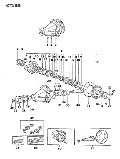 1992 Dodge Ram 50 Differential - With Limited Slip Diagram