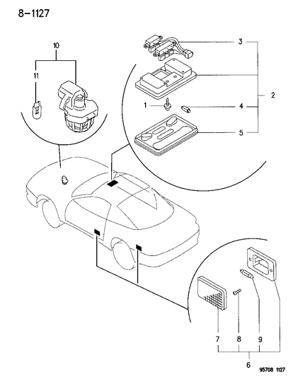1995 Dodge Stealth Lamps - Courtesy Diagram