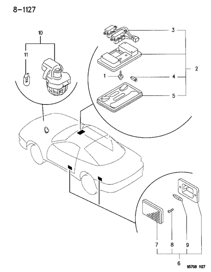 1996 Dodge Stealth Lamps - Courtesy Diagram